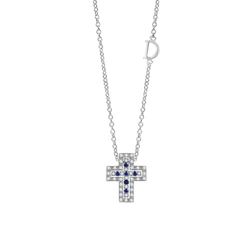 BELLE EPOQUE_WG CROSS NECKLACE DIAS.SAPPHIRES 14x12MM