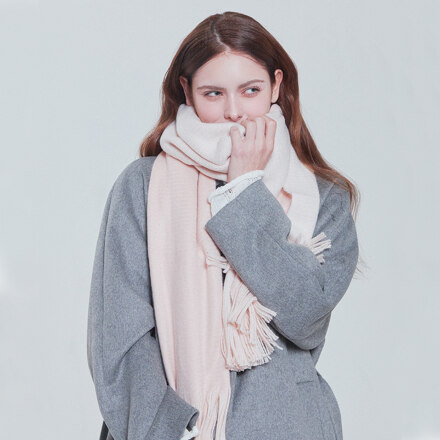 Soft Two Tone Pink Muffler 围巾