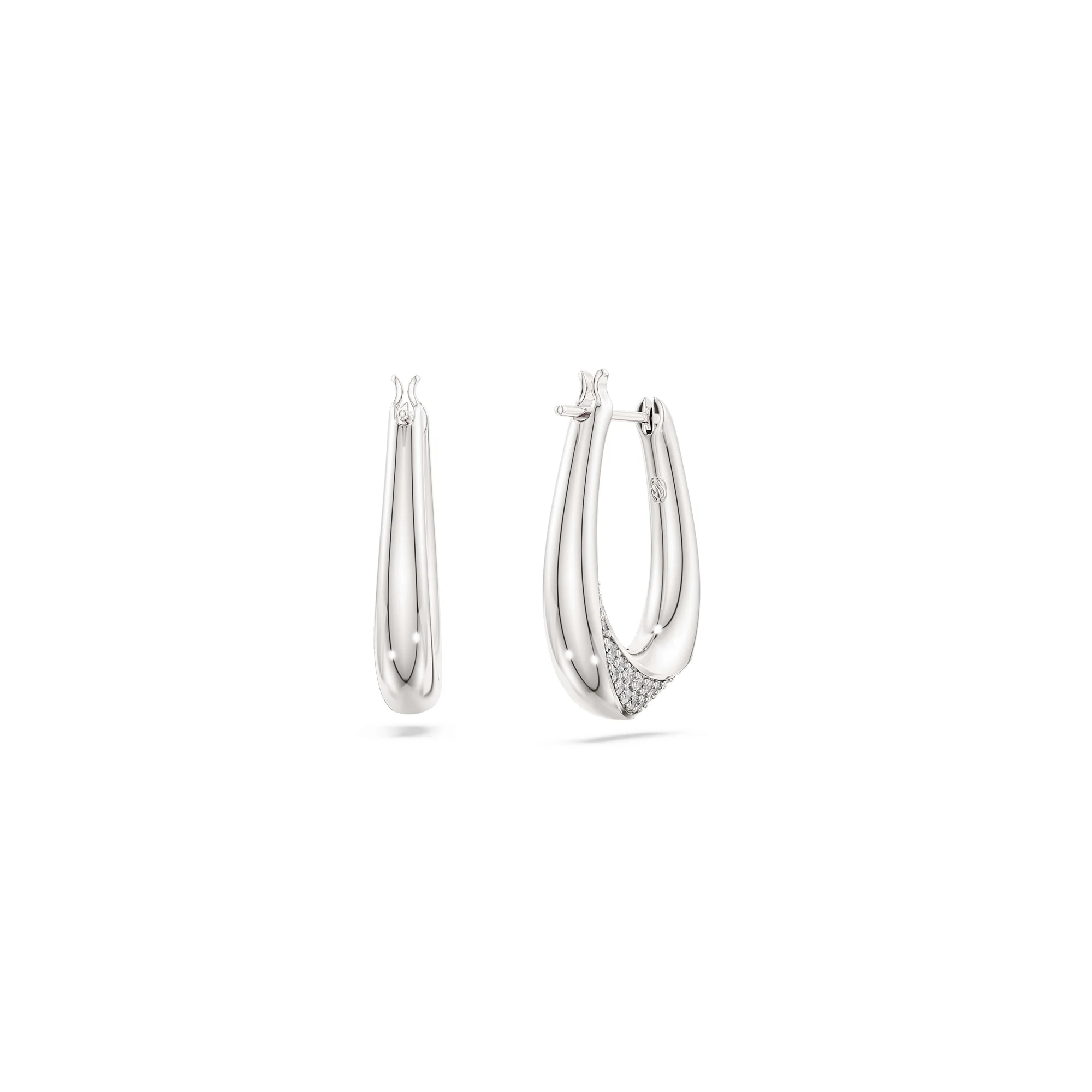 신세계인터넷면세점-스와로브스키-earring-Classica 후프 이어링, 라운드 컷, 스몰, 화이트, 스털링 실버