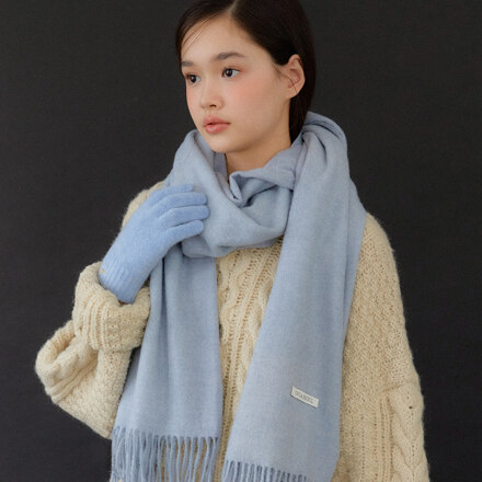 oval point wool knit gloves_sora