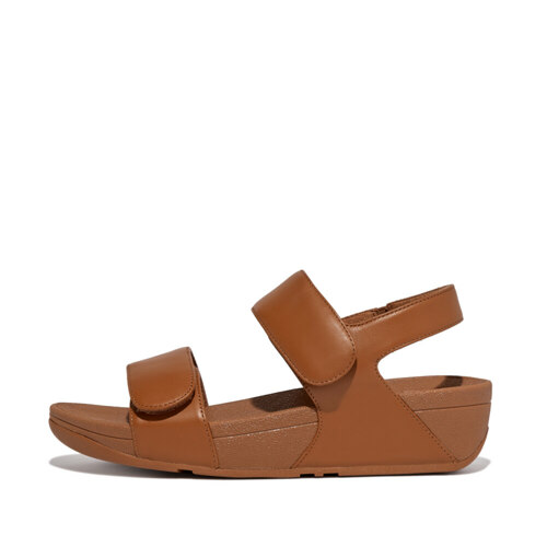 Women LULU ADJUSTABLE LEATHER BACK-STRAP SANDALS Light Tan