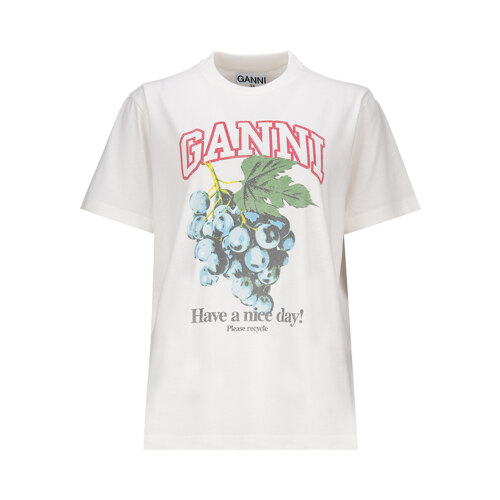 BASIC COTTON JERSEY GRAPES RELAXED T-SHIRT