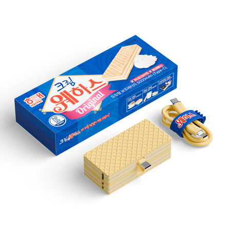 迷你德科特威化饼干直插式充电宝 5000mAh 奶油味 Type-C