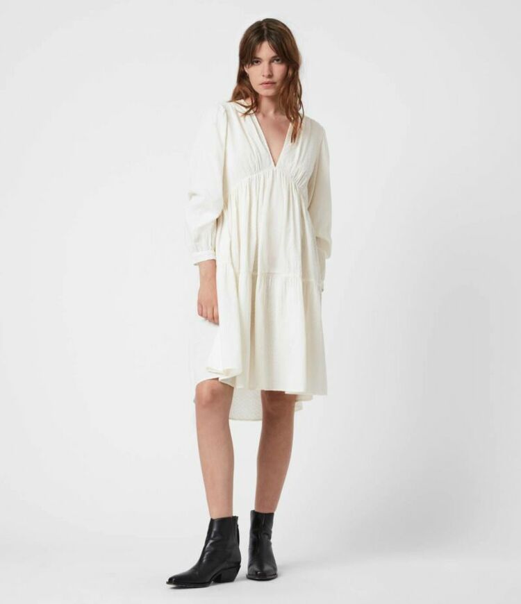 韩际新世界网上免税店-ALL SAINTS-服饰-LEA DOT DRESS / Chalk White / Size 4