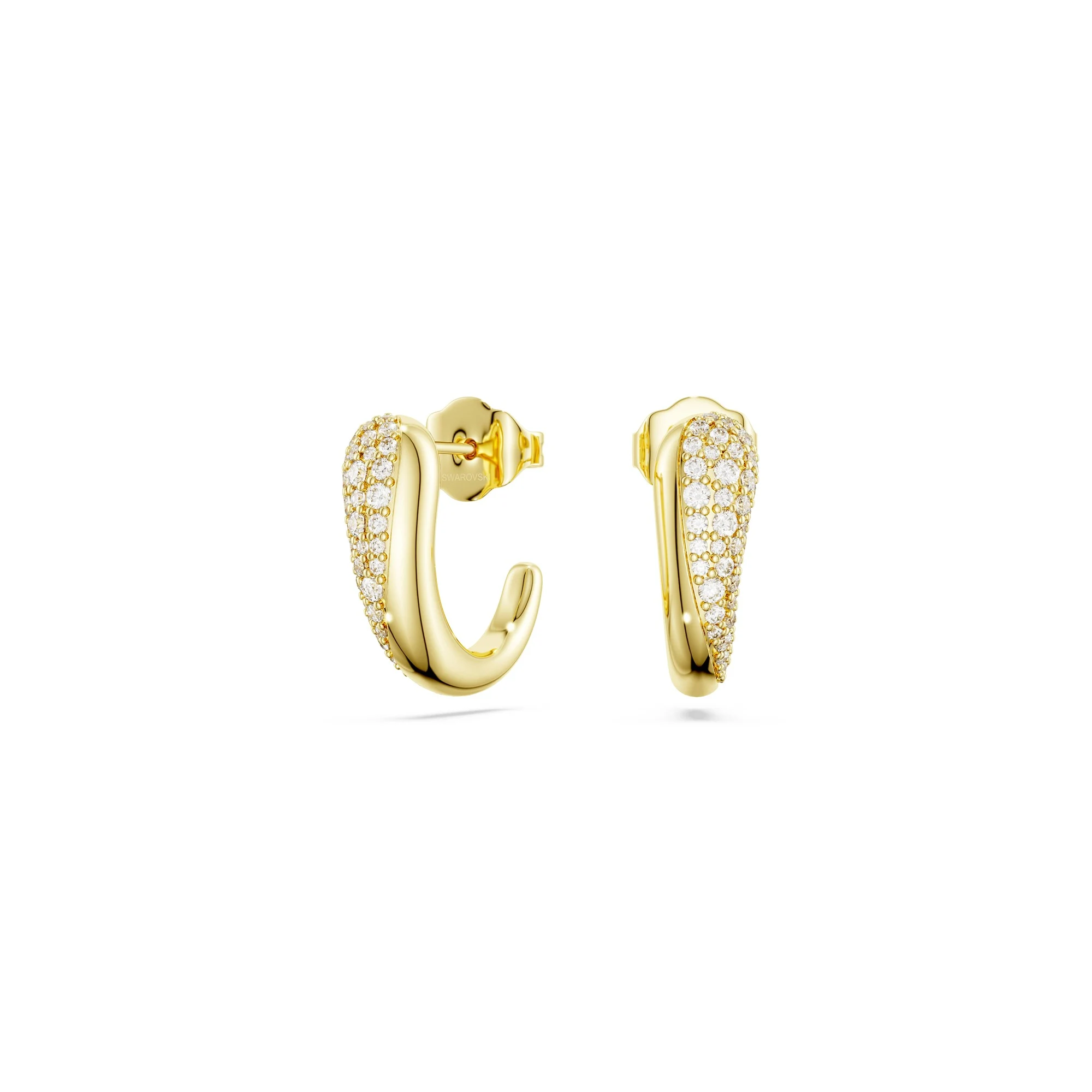 신세계인터넷면세점-스와로브스키-earring-Classica 후프 이어링, 라운드 컷, 화이트, 순은(스털링 실버), 18K 골드 피니시