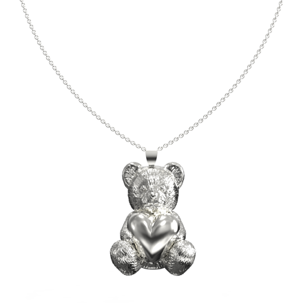 heart teddy necklace