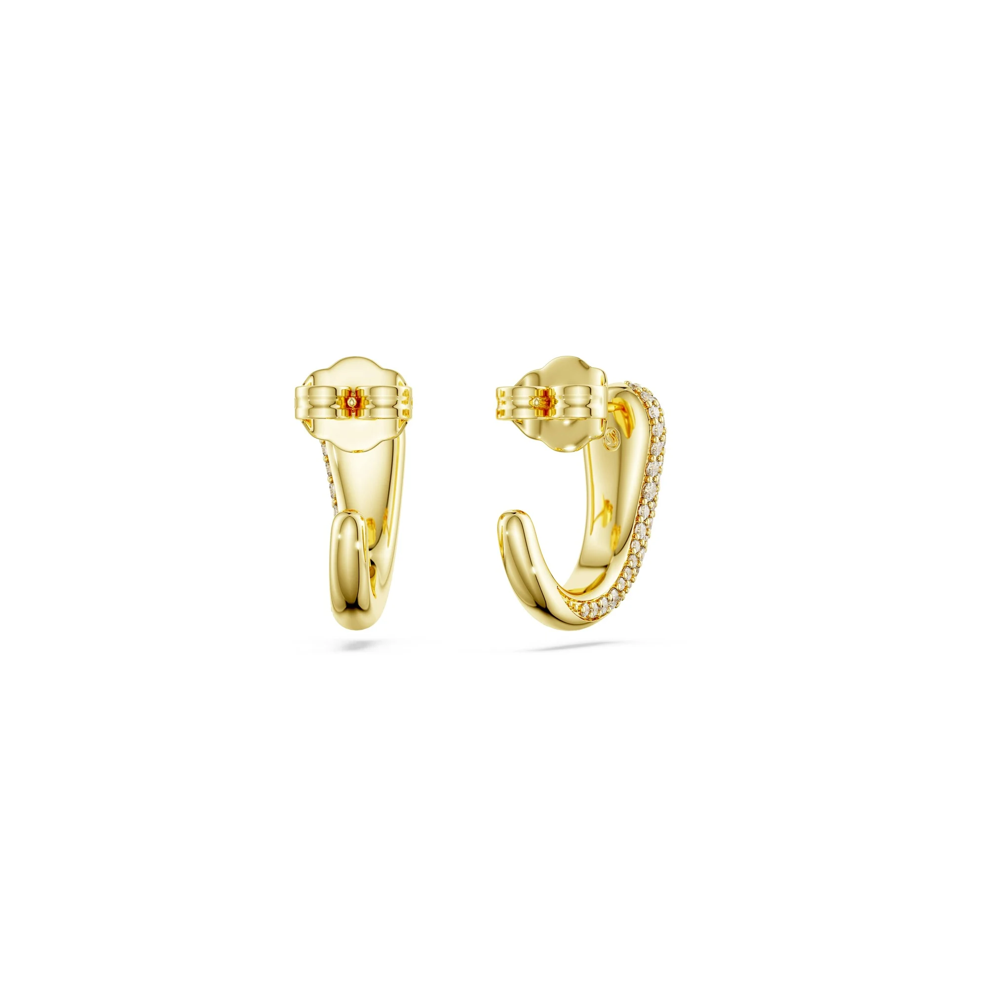 신세계인터넷면세점-스와로브스키-earring-Classica 후프 이어링, 라운드 컷, 화이트, 순은(스털링 실버), 18K 골드 피니시
