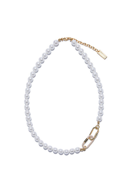 Two pendant pearl necklace GOLD