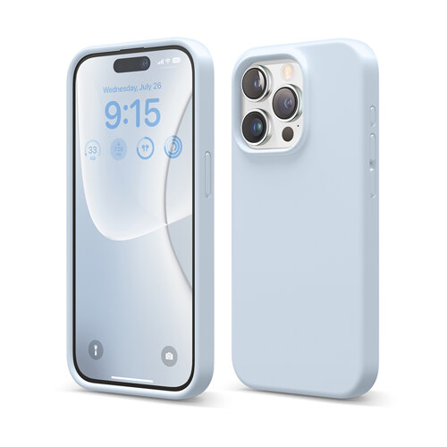 韩际新世界网上免税店-ELAGO-SMARTDEVICEACC-iPhone 15 Pro Silicone Case - Light Blue