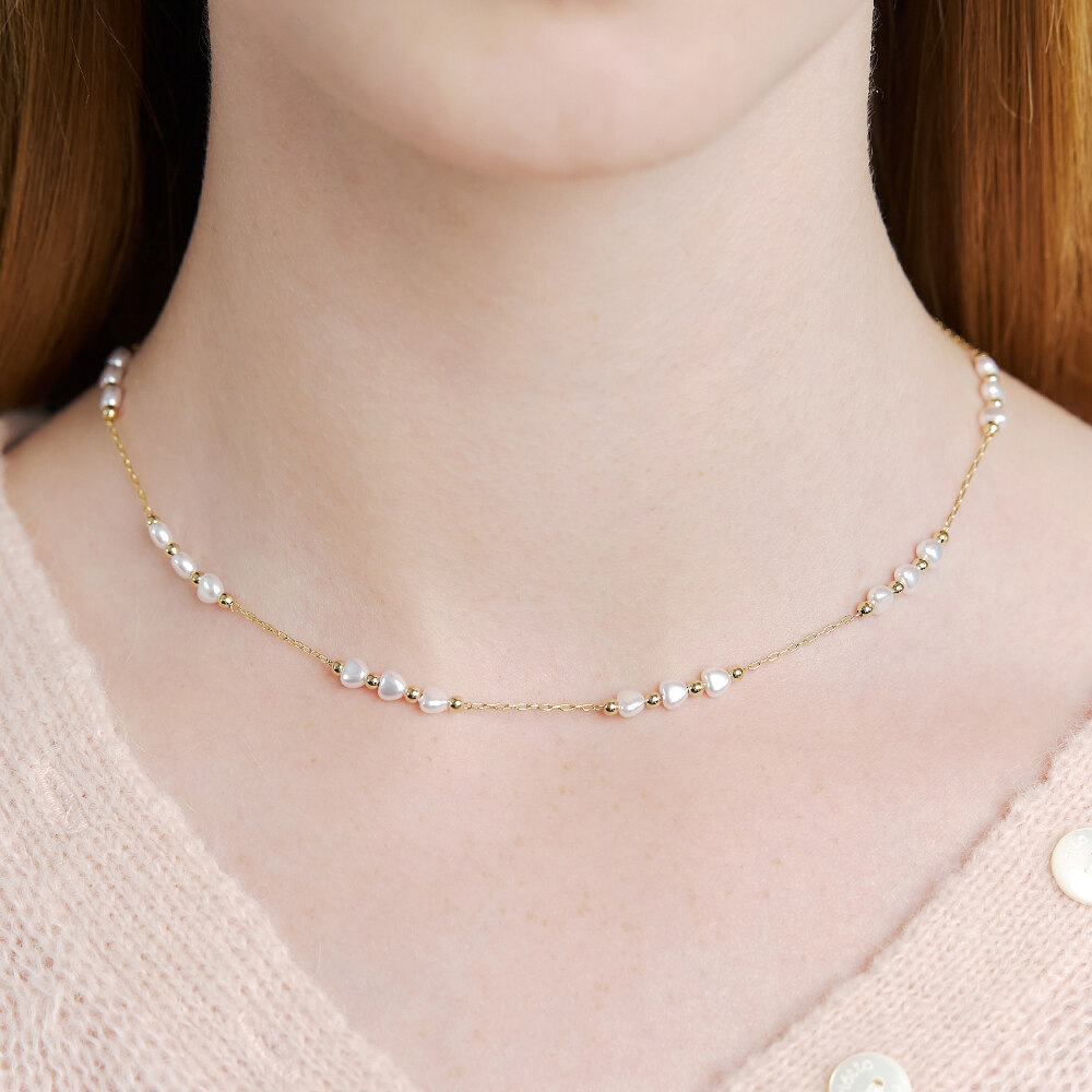 ☆ENGBROX☆ peachy pearl necklace EBNL24058 Pearl Strand Necklace For Women | Factory