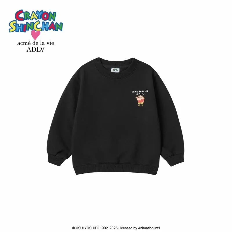 신세계인터넷면세점-아크메드라비-Tshirt_Sweatshirt-콜라보-맨투맨-키즈짱구베이직로고-블랙