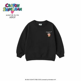 콜라보-맨투맨-키즈짱구베이직로고-블랙