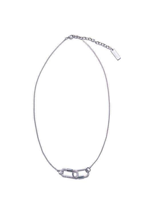 Two pendant chain necklace SILVER