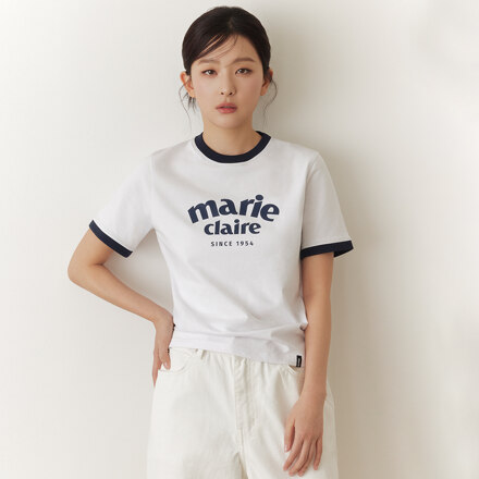 Red Velvet 成员涩琪同款拱形标志撞色领短袖T恤 / 5 Colors