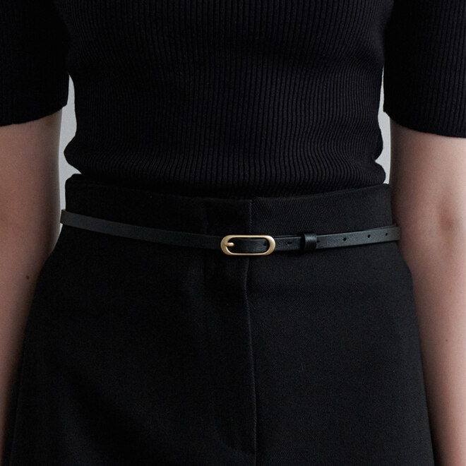 [ESSENTIAL] classique soft buckle 10mm belt_black