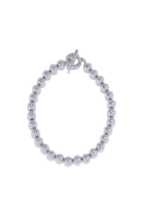 Crack metal ball necklace SILVER