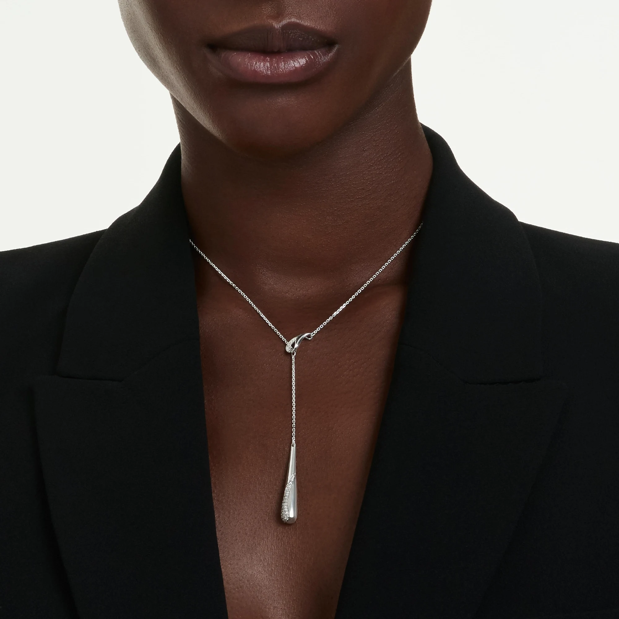신세계인터넷면세점-스와로브스키-necklace-Classica Y 펜던트, 라운드 컷, 화이트, 스털링 실버