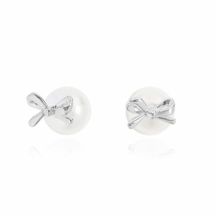 [세이마이네임 히토미,솔라 착용]RIBBON PEARL BALL EARRING