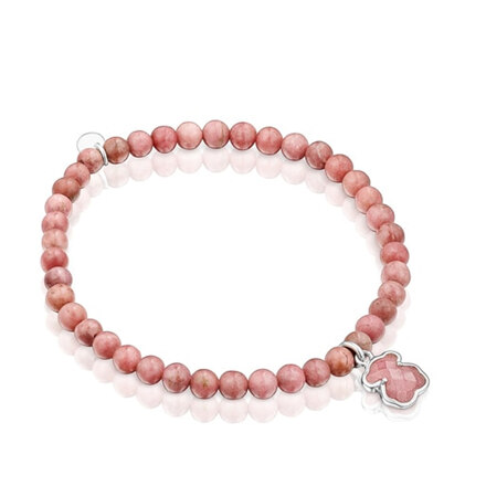 Silver and rhodonite TOUS Icon Color bracelet