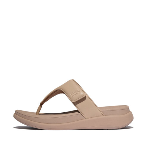 Women F-MODE GO ADJUSTABLE FLATFORM TOE-POST SANDALS Classic Beige