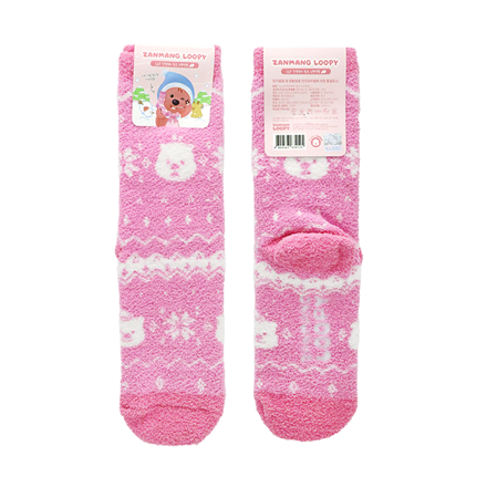 睡眠袜_雪粉色
