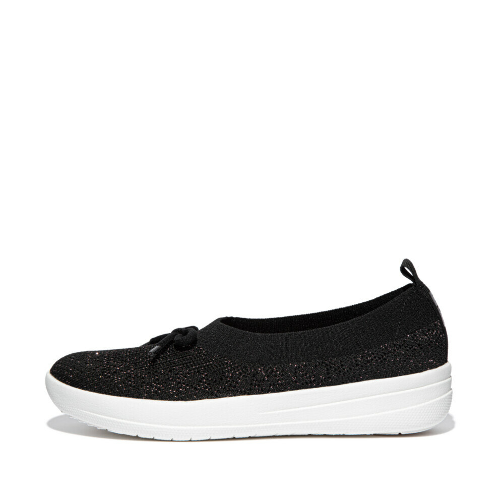 UBERKNIT SLIP-ON BALLERINA WITH BOW Black/Rose Gold