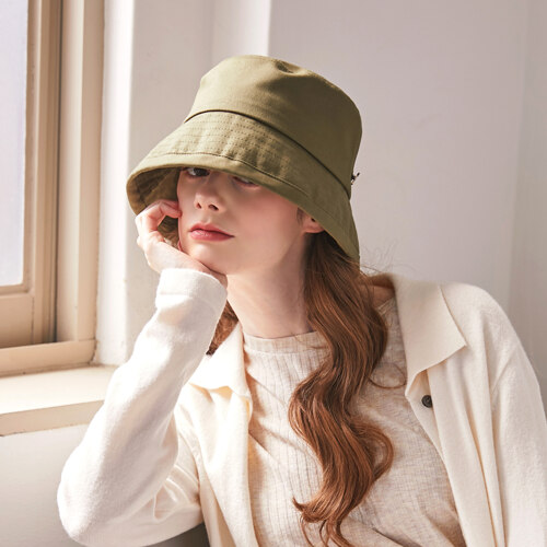 BASIC COTTON KHAKI BUCKET HAT