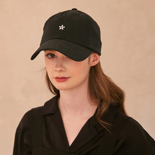 FLOWER BLACK BALL CAP