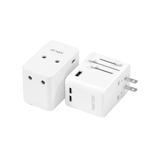 Jupazip 4-Port PD 70W Super Fast Dual-Outlet Travel Adapter (White)