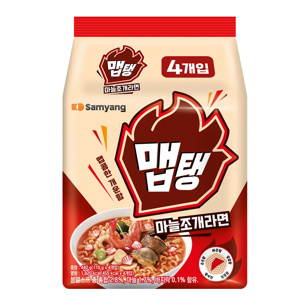 신세계인터넷면세점-삼양-맵탱 마늘조개라면 멀티팩 (4입)
