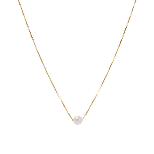 Un.silver.131 / simple pearl necklace (gold)