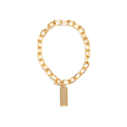 Logo Plaque Chain Necklace / Small