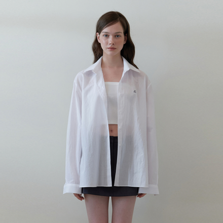 basic loose logo shirt - white