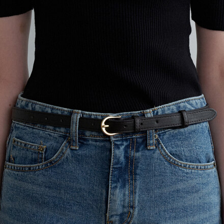 Wearable easy look 18mm casual belt_black (腰带)