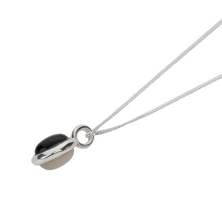 [샤이니 온유 착용] silver dual gemstone-necklace