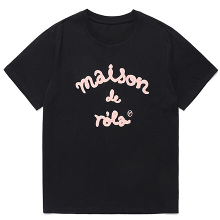 MAISON DE ROLA EMBROIDERY T-SHIRT BLACK