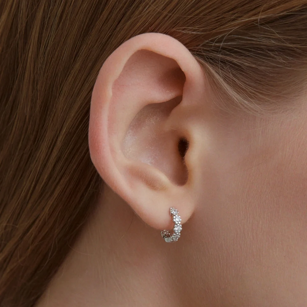 신세계인터넷면세점-바이이에르-earring-[실버925] 플라워 화이트 테니스 귀걸이 M (화이트)