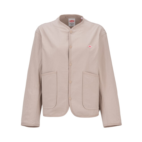 DANTON_COLLARLESSJACKET1_DK.BEIGE