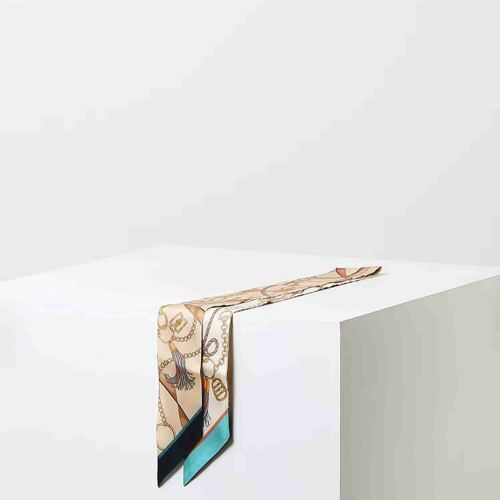 핑크 체인 프린트 방도 스카프