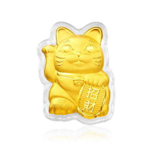 24K 골드 코인 - 재물을 부르는 마네키네코 (招財) 데코 기프트 (31063)