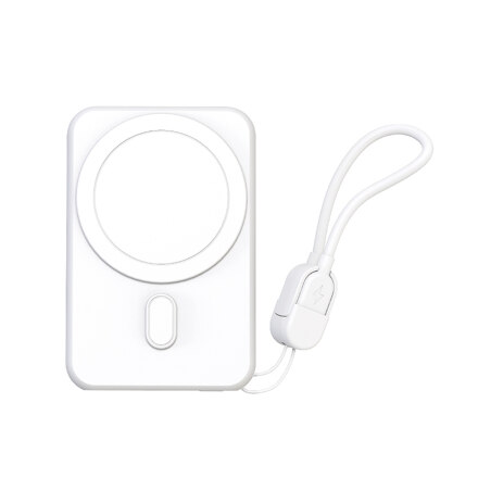 15W MagSafe 5,000mAh Power Bank with C-to-C Strap Cable (充电宝)