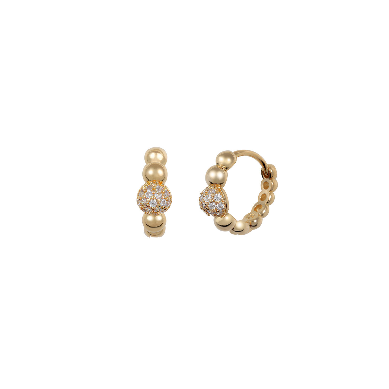 Gold/Glitter ball mix earrings - DANA BURTON - 手表/首饰