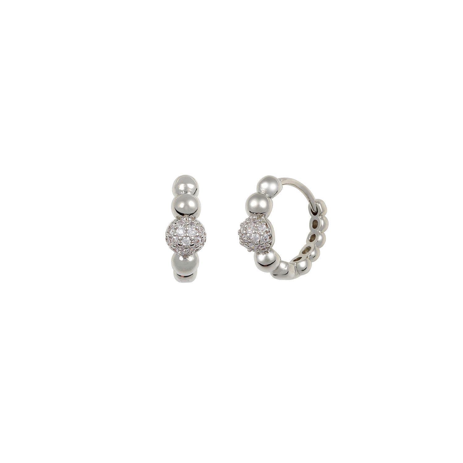 ☆DANA BURTON☆ glitter ball mix earrings Rhodium/Glitter ball mix earrings - DANA BURTON - 手表/首饰