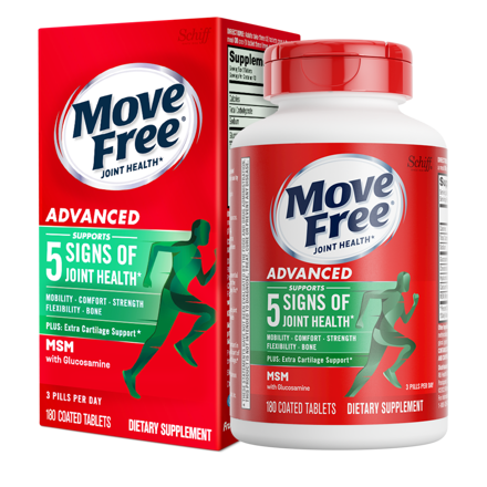 MOVE FREE MSM + GLUCOSAMINE 180 TABLETS 关节营养补充剂