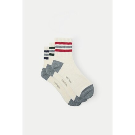 Ankle Stripe Half Socks 3 Set 踝部条纹半袜3双套装