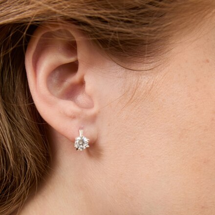 [silver 925] Round Stone Earring