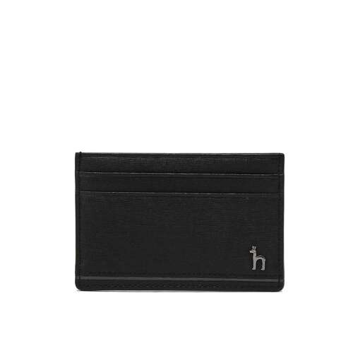 韩际新世界网上免税店-HAZZYS-钱包-HJHO4E153BK Black Solid Leather Puppy Logo Line Card Holder 卡包