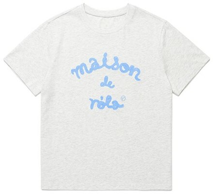 MAISON DE ROLA EMBROIDERY T-SHIRT MELANGE GRAY