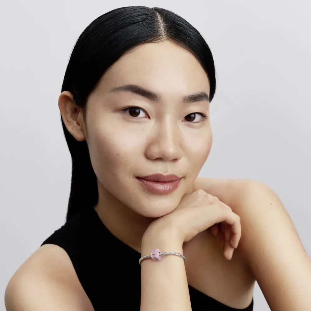 신세계인터넷면세점-판도라-bracelet-핑크 무라노 글래스 러브 큐브 참