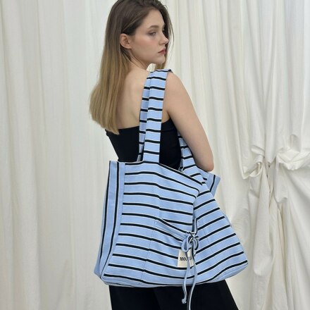 STRIPE STRAP SHOULDER BAG/ SKYBLUE